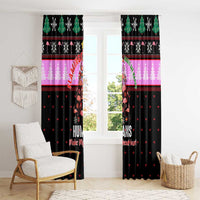 Flamingo Make Me Happy Christmas Window Curtain Funny Xmas Holiday Patterns - Wonder Print Shop