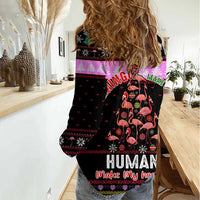 Flamingo Make Me Happy Christmas Women Casual Shirt Funny Xmas Holiday Patterns - Wonder Print Shop