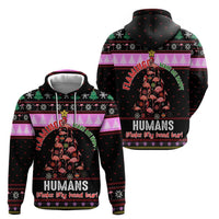Flamingo Make Me Happy Christmas Zip Hoodie Funny Xmas Holiday Patterns - Wonder Print Shop