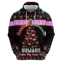Flamingo Make Me Happy Christmas Zip Hoodie Funny Xmas Holiday Patterns - Wonder Print Shop