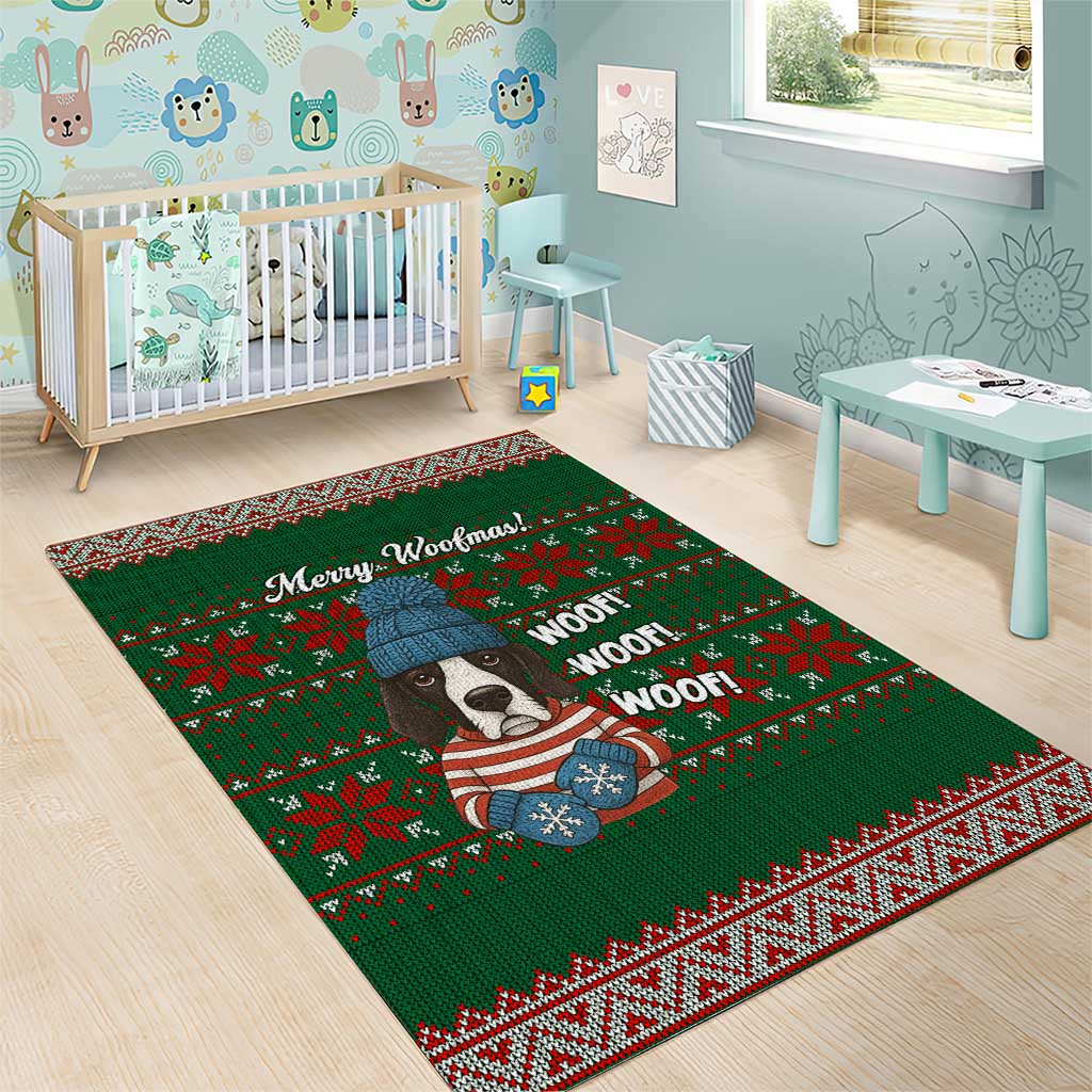 Great Dane Woofmas Christmas Area Rug Funny Xmas Holiday Patterns - Wonder Print Shop