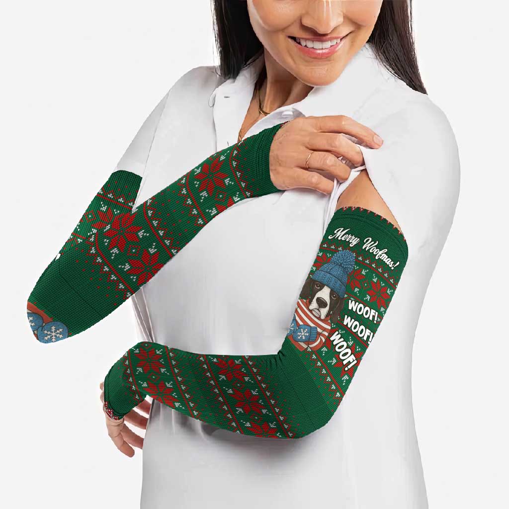 Great Dane Woofmas Christmas Arm Sleeves Funny Xmas Holiday Patterns - Wonder Print Shop