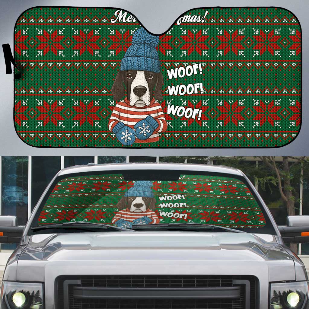 Great Dane Woofmas Christmas Auto Sun Shade Funny Xmas Holiday Patterns - Wonder Print Shop