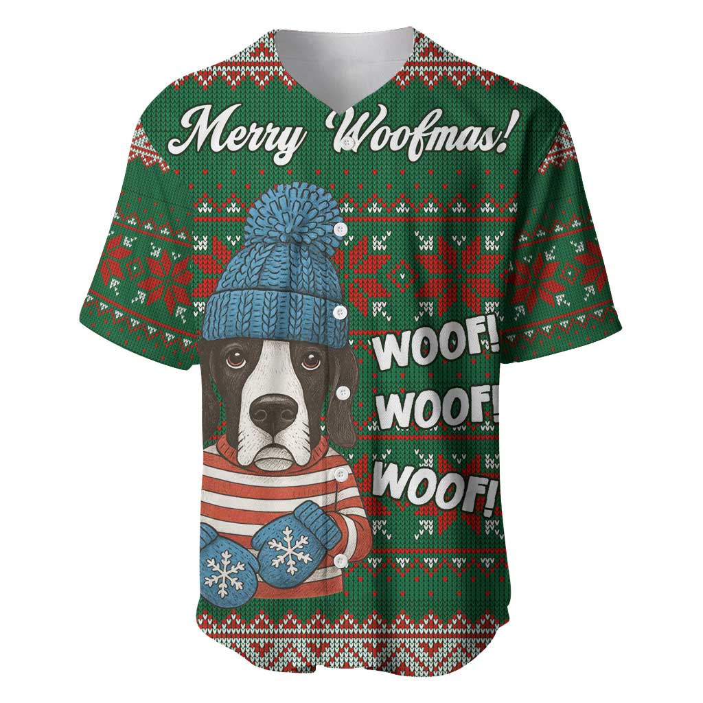 Great Dane Woofmas Christmas Baseball Jersey Funny Xmas Holiday Patterns - Wonder Print Shop