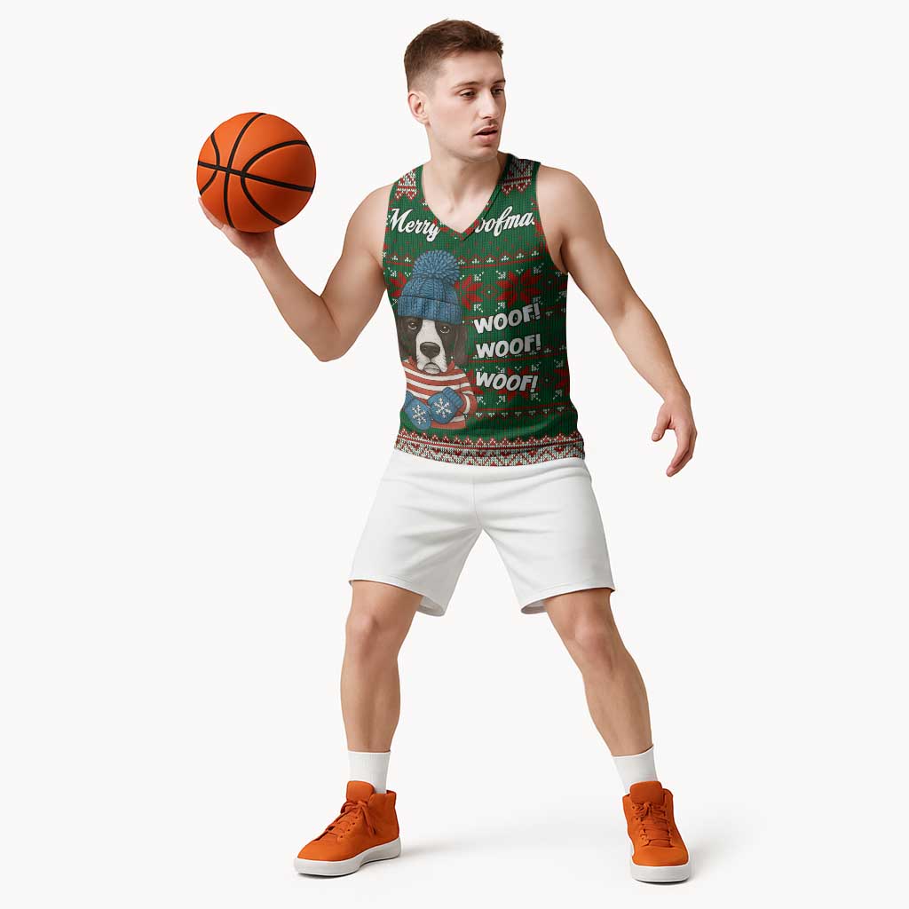 Great Dane Woofmas Christmas Basketball Jersey Funny Xmas Holiday Patterns - Wonder Print Shop