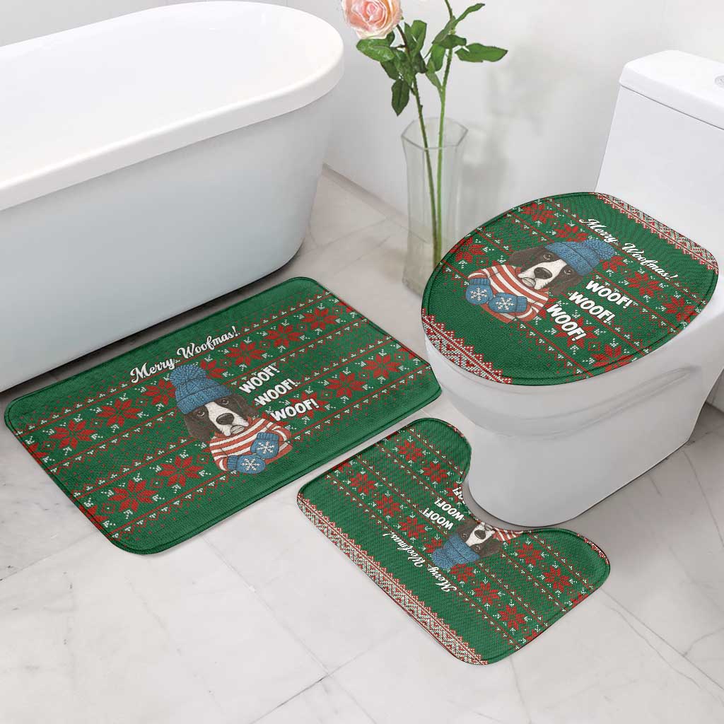 Great Dane Woofmas Christmas Bathroom Set Funny Xmas Holiday Patterns - Wonder Print Shop