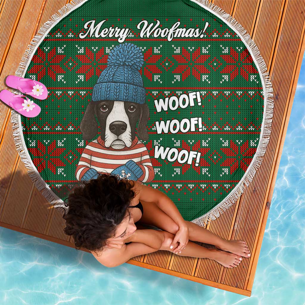 Great Dane Woofmas Christmas Beach Blanket Funny Xmas Holiday Patterns - Wonder Print Shop