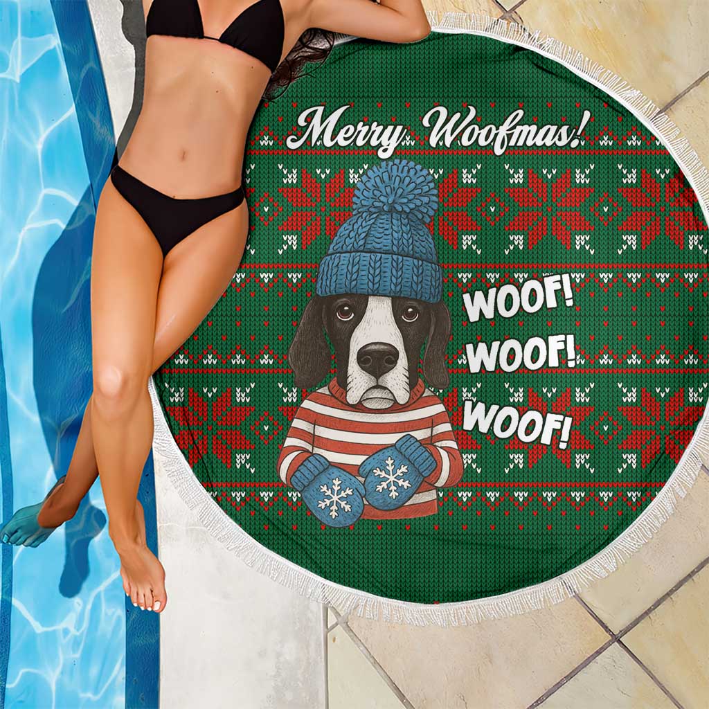 Great Dane Woofmas Christmas Beach Blanket Funny Xmas Holiday Patterns - Wonder Print Shop