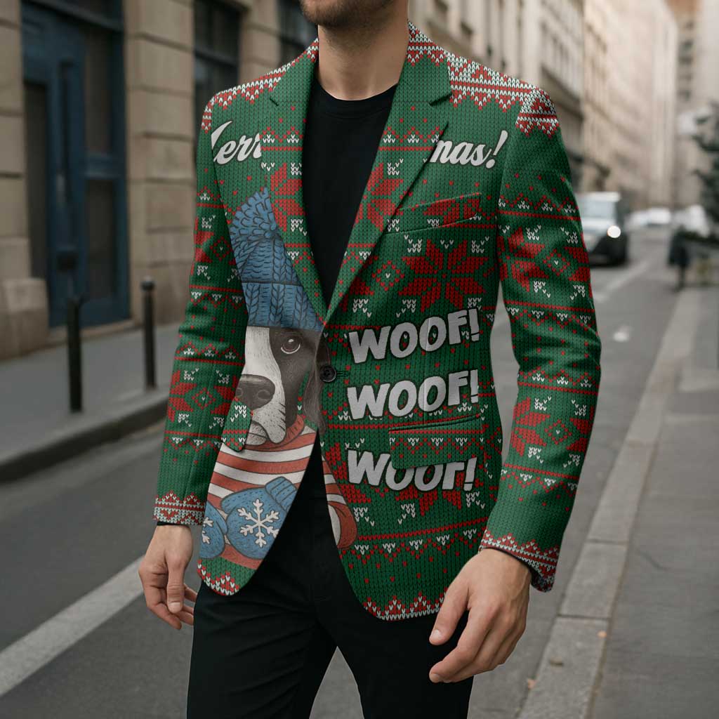 Great Dane Woofmas Christmas Blazer Funny Xmas Holiday Patterns - Wonder Print Shop