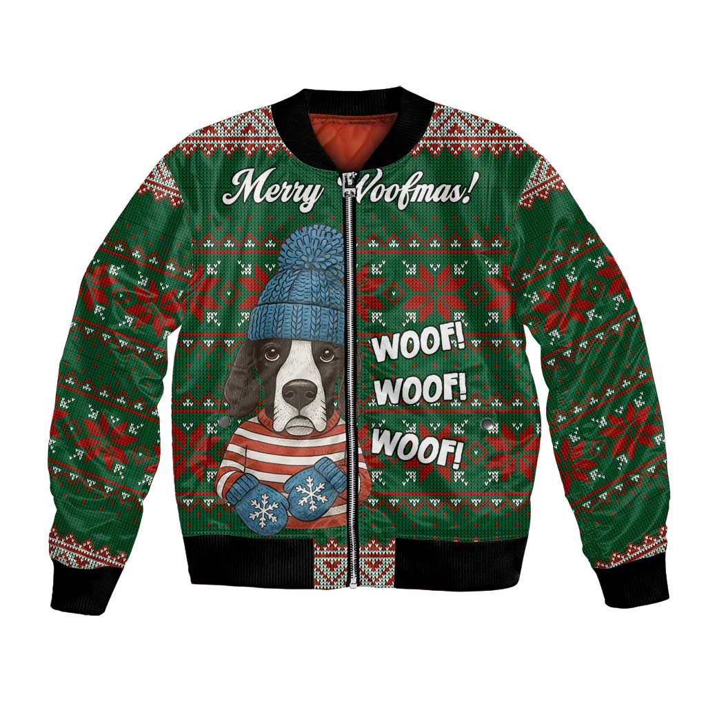 Great Dane Woofmas Christmas Bomber Jacket Funny Xmas Holiday Patterns - Wonder Print Shop