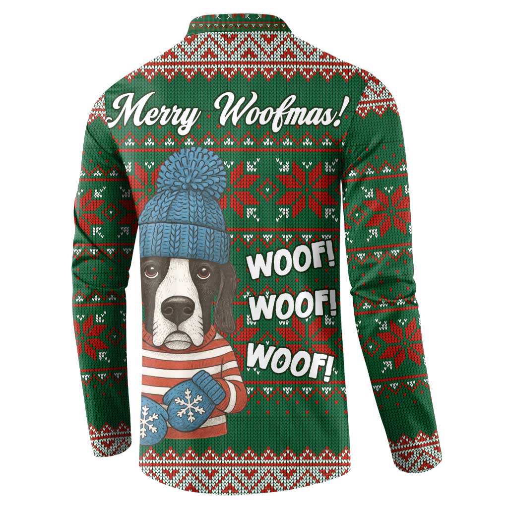 Great Dane Woofmas Christmas Button Sweatshirt Funny Xmas Holiday Patterns - Wonder Print Shop