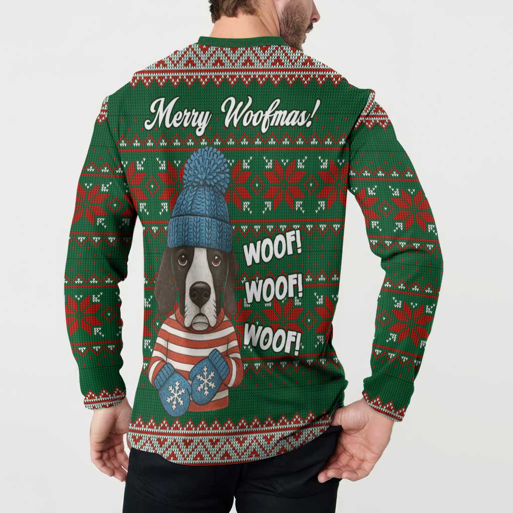 Great Dane Woofmas Christmas Button Sweatshirt Funny Xmas Holiday Patterns - Wonder Print Shop