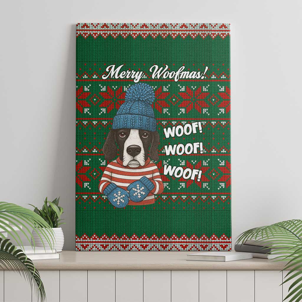 Great Dane Woofmas Christmas Canvas Wall Art Funny Xmas Holiday Patterns - Wonder Print Shop