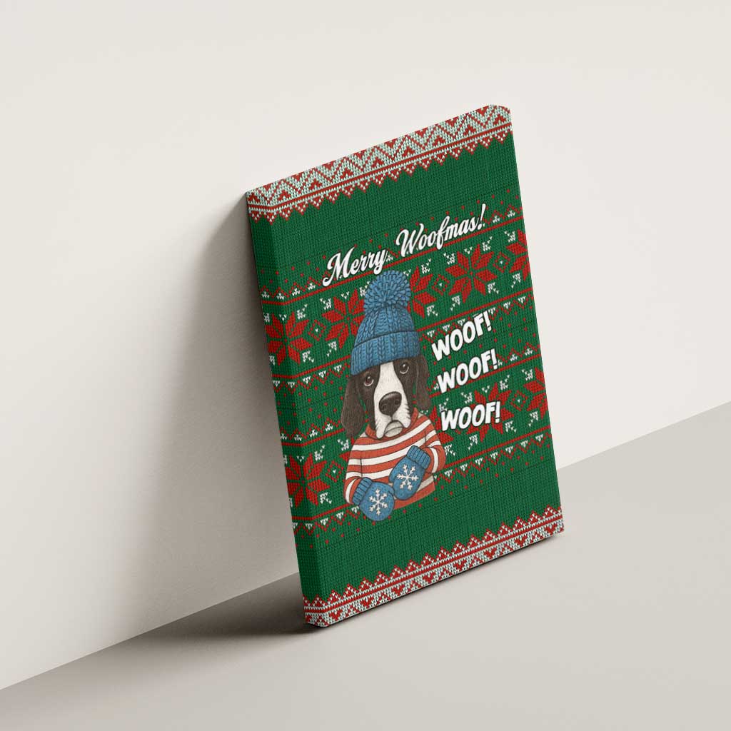 Great Dane Woofmas Christmas Canvas Wall Art Funny Xmas Holiday Patterns - Wonder Print Shop