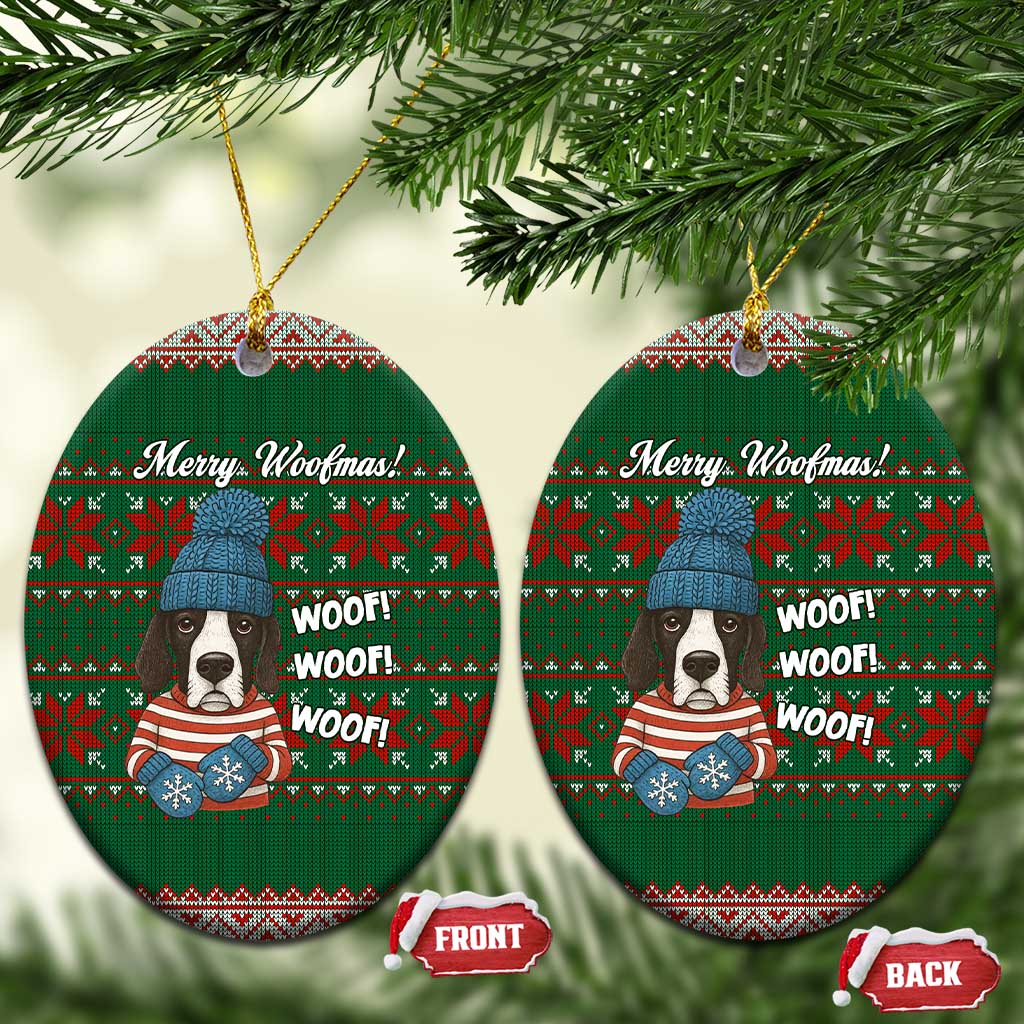 Great Dane Woofmas Christmas Ceramic Ornament Funny Xmas Holiday Patterns - Wonder Print Shop