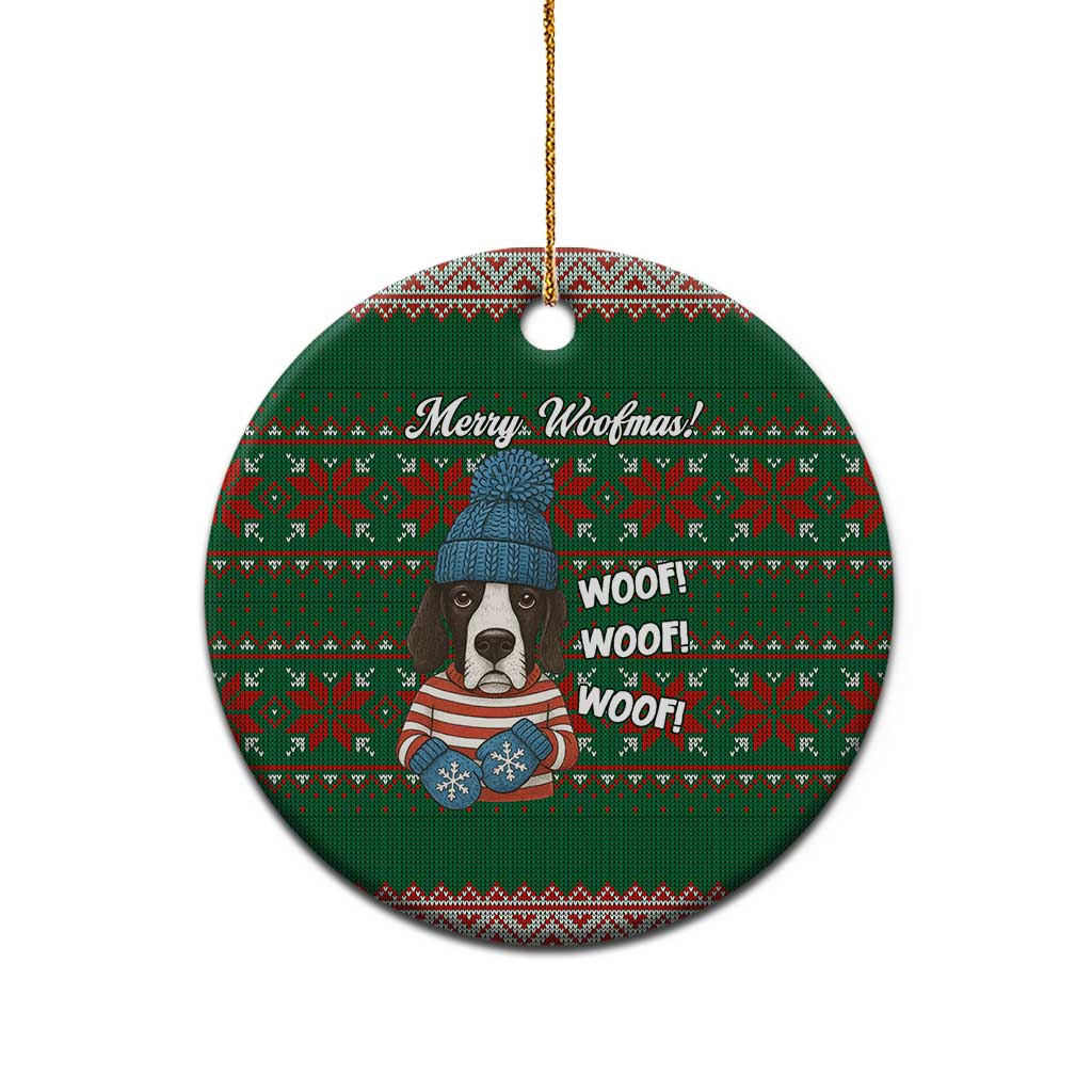 Great Dane Woofmas Christmas Ceramic Ornament Funny Xmas Holiday Patterns - Wonder Print Shop