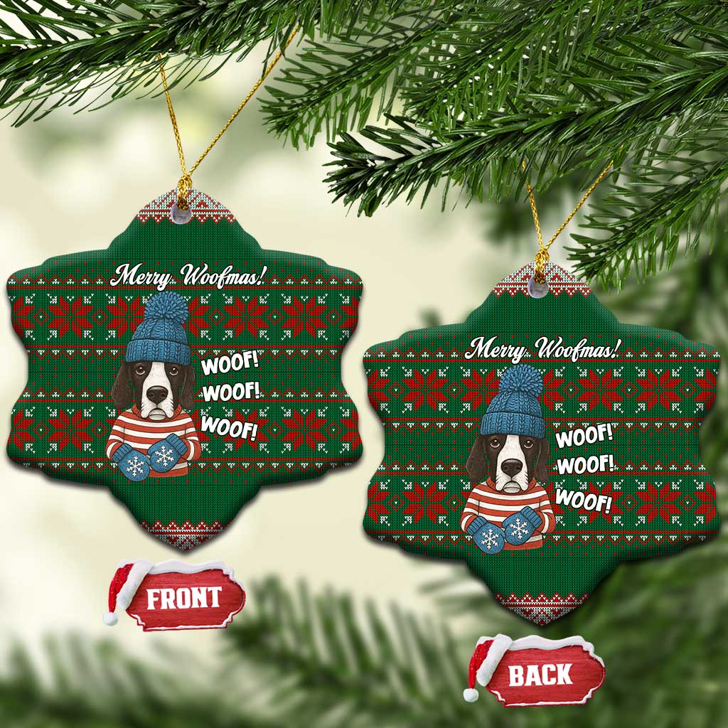 Great Dane Woofmas Christmas Ceramic Ornament Funny Xmas Holiday Patterns - Wonder Print Shop