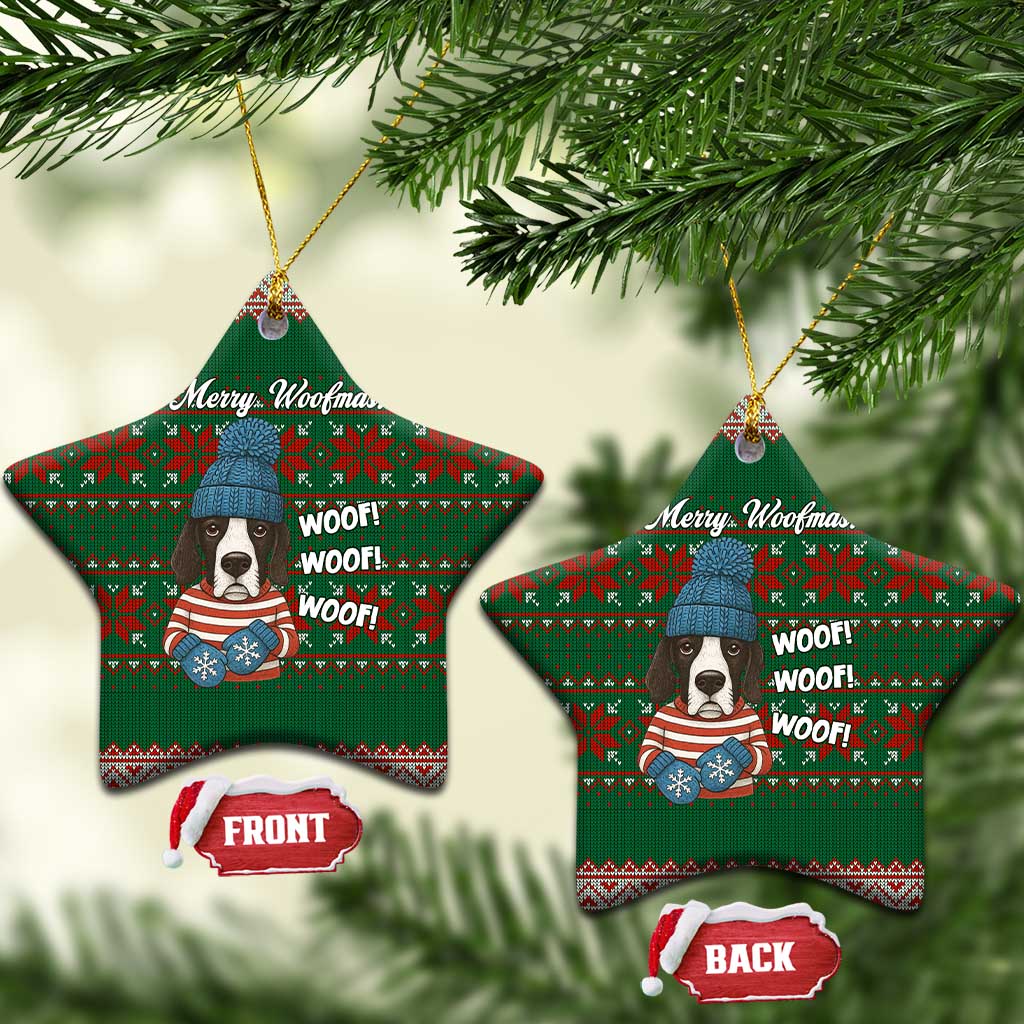 Great Dane Woofmas Christmas Ceramic Ornament Funny Xmas Holiday Patterns - Wonder Print Shop