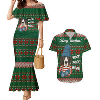Great Dane Woofmas Christmas Couples Matching Mermaid Dress and Hawaiian Shirt Funny Xmas Holiday Patterns - Wonder Print Shop