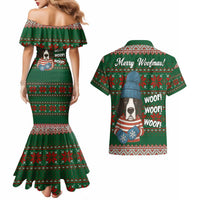 Great Dane Woofmas Christmas Couples Matching Mermaid Dress and Hawaiian Shirt Funny Xmas Holiday Patterns - Wonder Print Shop