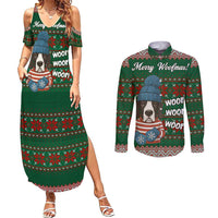 Great Dane Woofmas Christmas Couples Matching Summer Maxi Dress and Long Sleeve Button Shirt Funny Xmas Holiday Patterns - Wonder Print Shop