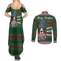 Great Dane Woofmas Christmas Couples Matching Summer Maxi Dress and Long Sleeve Button Shirt Funny Xmas Holiday Patterns - Wonder Print Shop