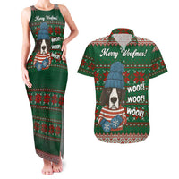 Great Dane Woofmas Christmas Couples Matching Tank Maxi Dress and Hawaiian Shirt Funny Xmas Holiday Patterns - Wonder Print Shop