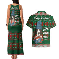 Great Dane Woofmas Christmas Couples Matching Tank Maxi Dress and Hawaiian Shirt Funny Xmas Holiday Patterns - Wonder Print Shop