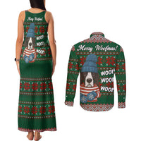 Great Dane Woofmas Christmas Couples Matching Tank Maxi Dress and Long Sleeve Button Shirt Funny Xmas Holiday Patterns - Wonder Print Shop