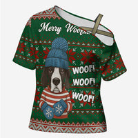 Great Dane Woofmas Christmas Cross Shoulder Shirt Funny Xmas Holiday Patterns - Wonder Print Shop