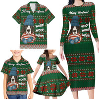 Great Dane Woofmas Christmas Family Matching Long Sleeve Bodycon Dress and Hawaiian Shirt Funny Xmas Holiday Patterns - Wonder Print Shop
