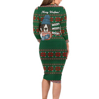 Great Dane Woofmas Christmas Family Matching Long Sleeve Bodycon Dress and Hawaiian Shirt Funny Xmas Holiday Patterns - Wonder Print Shop