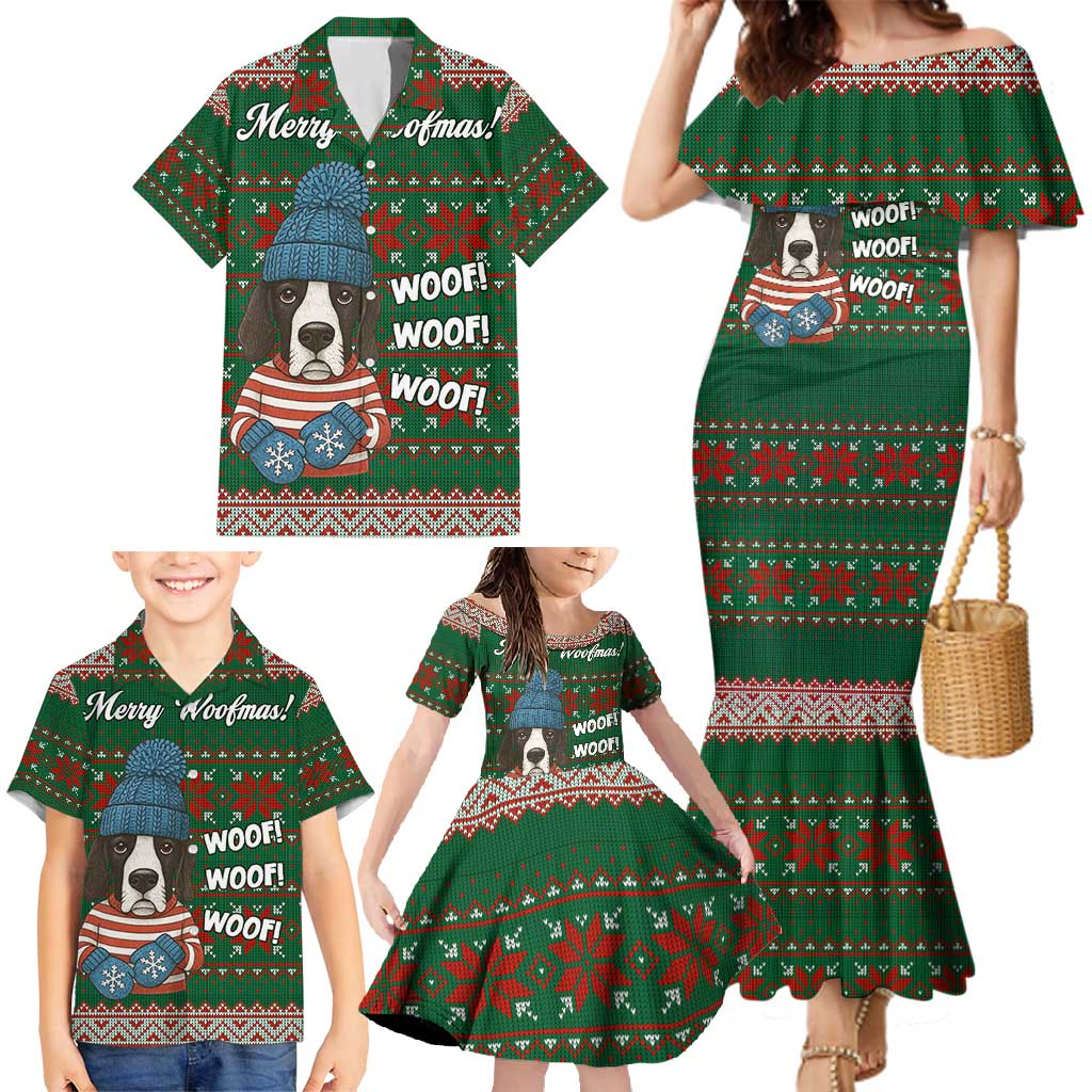 Great Dane Woofmas Christmas Family Matching Mermaid Dress and Hawaiian Shirt Funny Xmas Holiday Patterns - Wonder Print Shop
