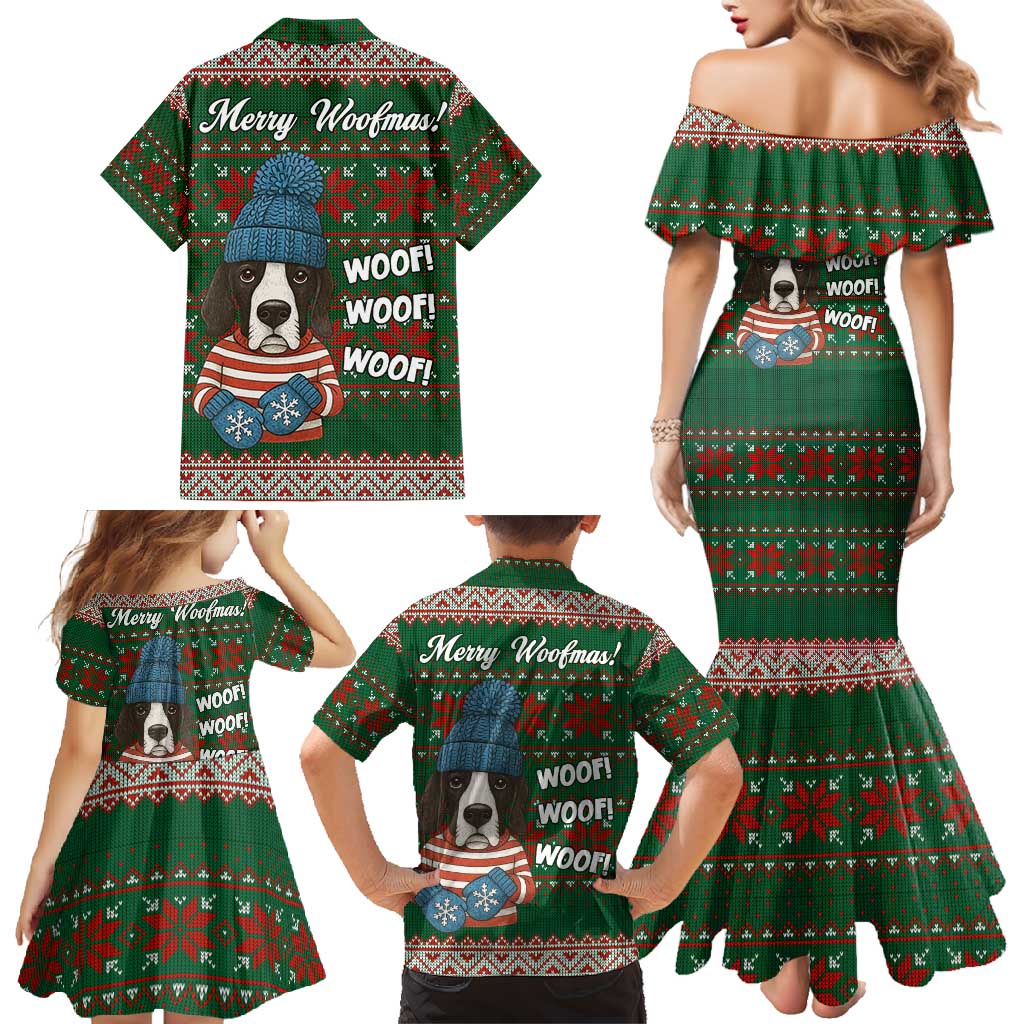 Great Dane Woofmas Christmas Family Matching Mermaid Dress and Hawaiian Shirt Funny Xmas Holiday Patterns - Wonder Print Shop