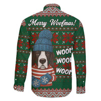 Great Dane Woofmas Christmas Family Matching Off The Shoulder Long Sleeve Dress and Hawaiian Shirt Funny Xmas Holiday Patterns - Wonder Print Shop