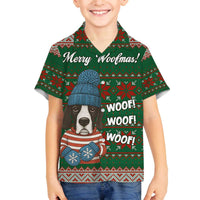 Great Dane Woofmas Christmas Family Matching Off The Shoulder Long Sleeve Dress and Hawaiian Shirt Funny Xmas Holiday Patterns - Wonder Print Shop