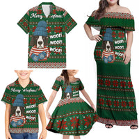 Great Dane Woofmas Christmas Family Matching Off Shoulder Maxi Dress and Hawaiian Shirt Funny Xmas Holiday Patterns - Wonder Print Shop