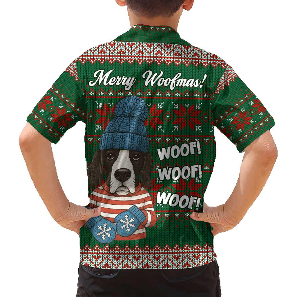 Great Dane Woofmas Christmas Family Matching Off Shoulder Short Dress and Hawaiian Shirt Funny Xmas Holiday Patterns - Wonder Print Shop