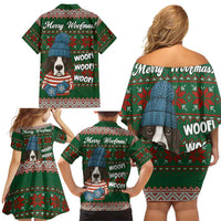 Great Dane Woofmas Christmas Family Matching Off Shoulder Short Dress and Hawaiian Shirt Funny Xmas Holiday Patterns - Wonder Print Shop