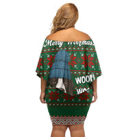 Great Dane Woofmas Christmas Family Matching Off Shoulder Short Dress and Hawaiian Shirt Funny Xmas Holiday Patterns - Wonder Print Shop