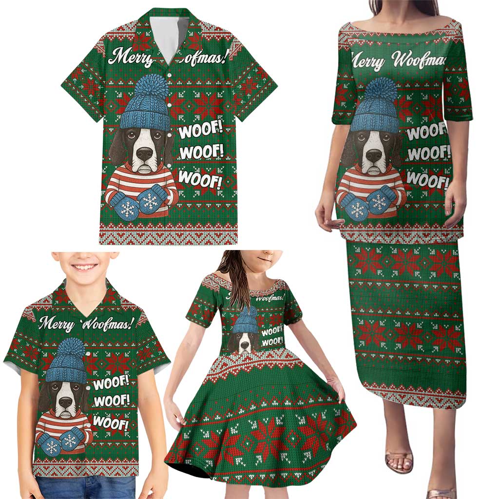 Great Dane Woofmas Christmas Family Matching Puletasi and Hawaiian Shirt Funny Xmas Holiday Patterns - Wonder Print Shop