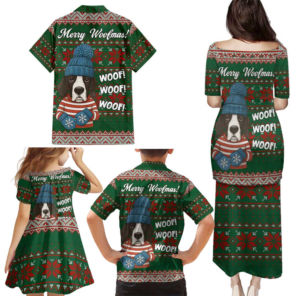 Great Dane Woofmas Christmas Family Matching Puletasi and Hawaiian Shirt Funny Xmas Holiday Patterns - Wonder Print Shop