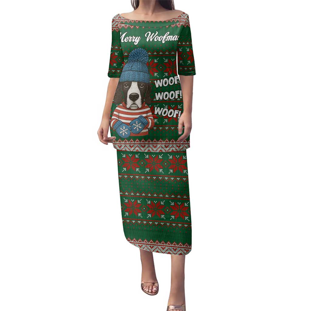Great Dane Woofmas Christmas Family Matching Puletasi and Hawaiian Shirt Funny Xmas Holiday Patterns - Wonder Print Shop
