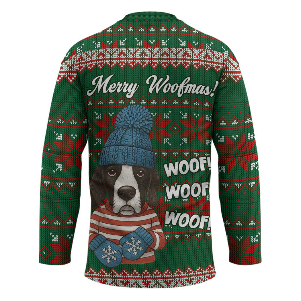 Great Dane Woofmas Christmas Hockey Jersey Funny Xmas Holiday Patterns - Wonder Print Shop