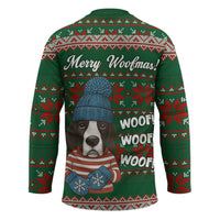 Great Dane Woofmas Christmas Hockey Jersey Funny Xmas Holiday Patterns - Wonder Print Shop