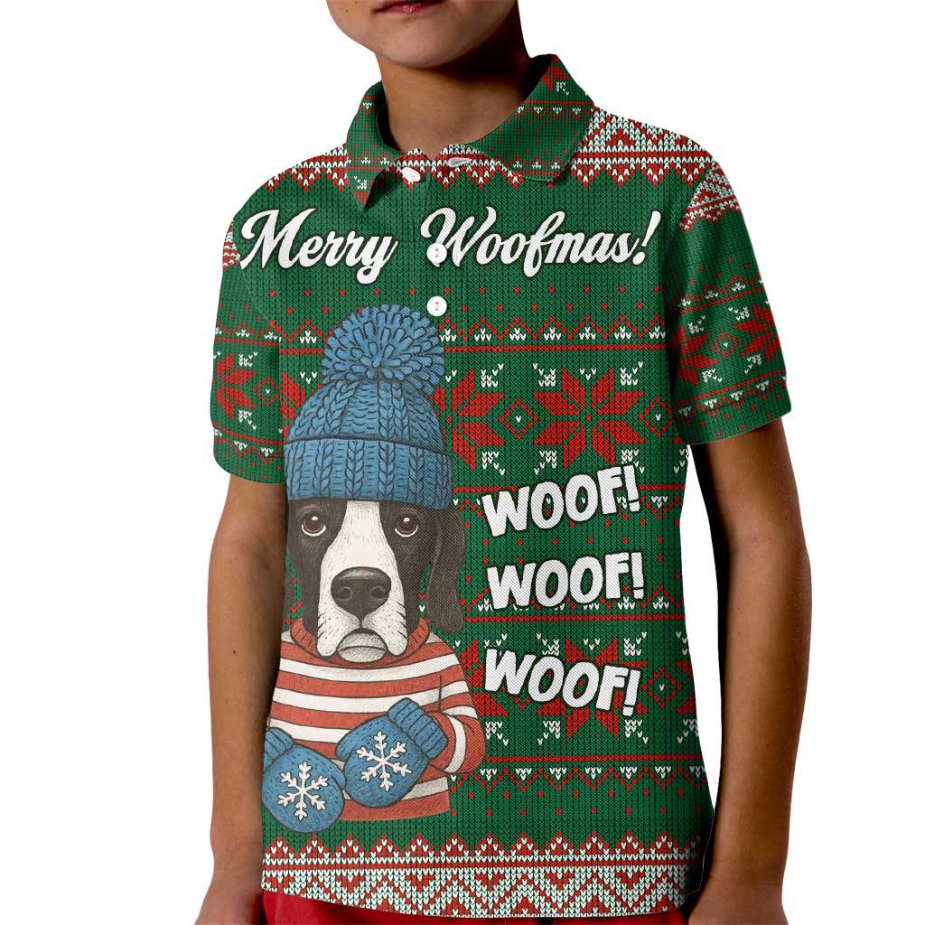 Great Dane Woofmas Christmas Kid Polo Shirt Funny Xmas Holiday Patterns - Wonder Print Shop