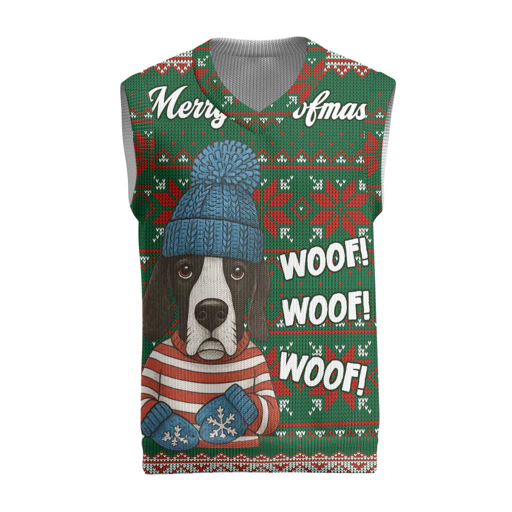 Great Dane Woofmas Christmas Knitted V-Neck Vest Funny Xmas Holiday Patterns - Wonder Print Shop