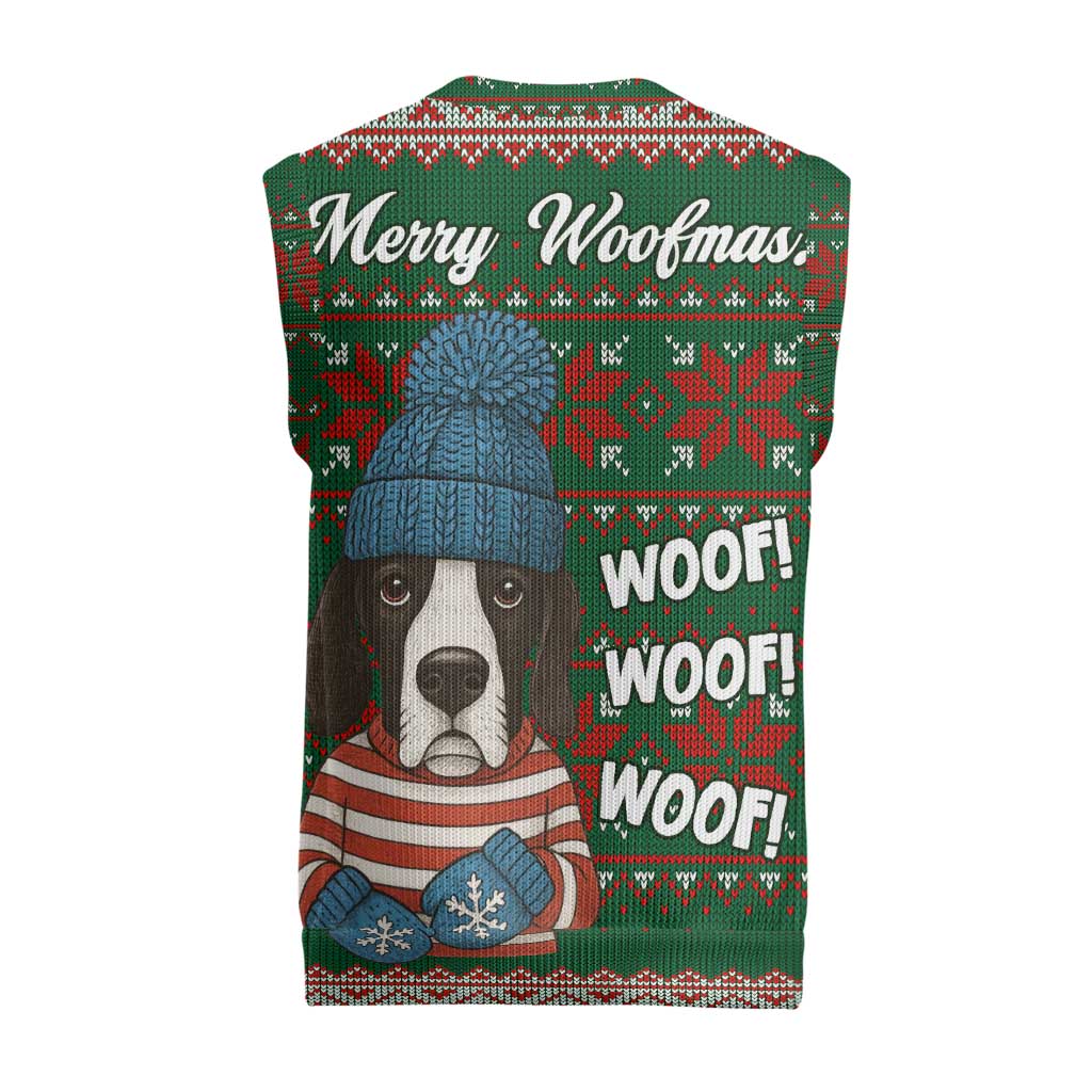 Great Dane Woofmas Christmas Knitted V-Neck Vest Funny Xmas Holiday Patterns - Wonder Print Shop