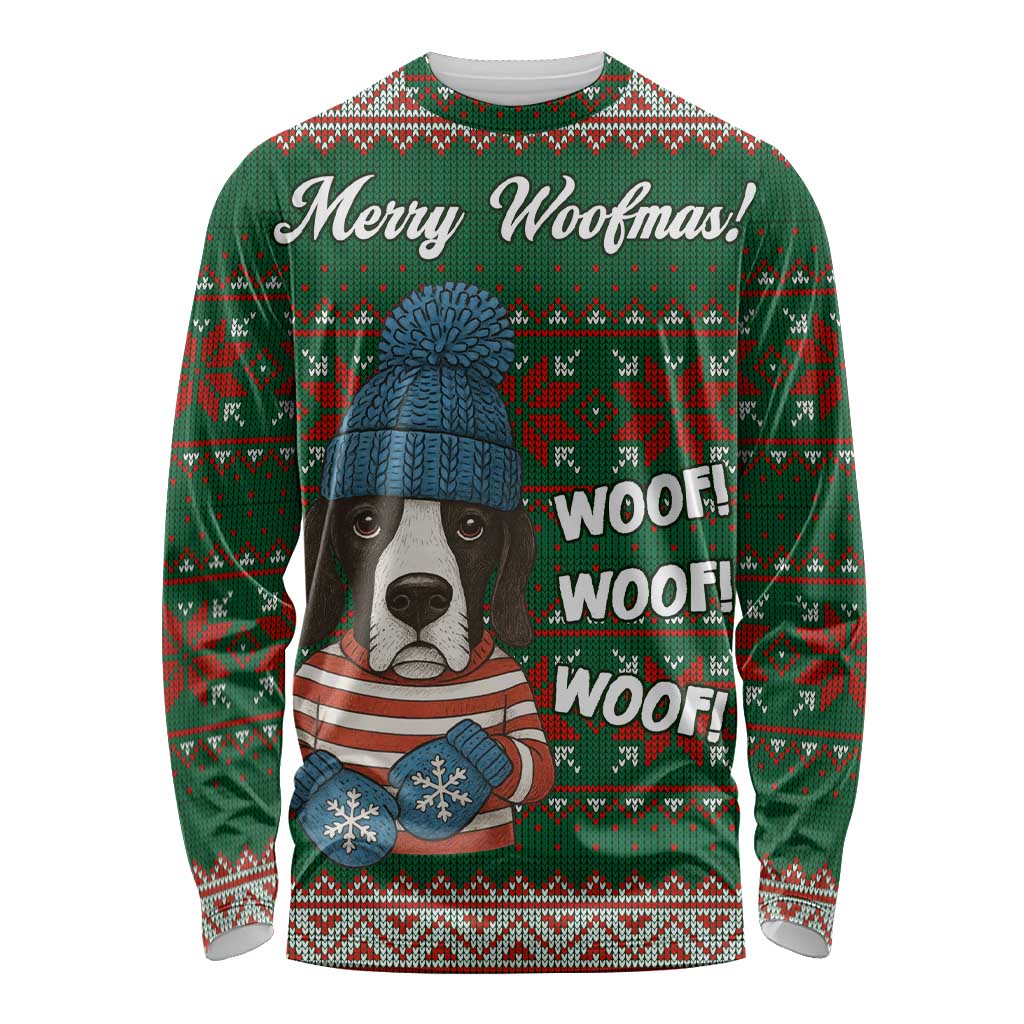 Great Dane Woofmas Christmas Long Sleeve Shirt Funny Xmas Holiday Patterns - Wonder Print Shop