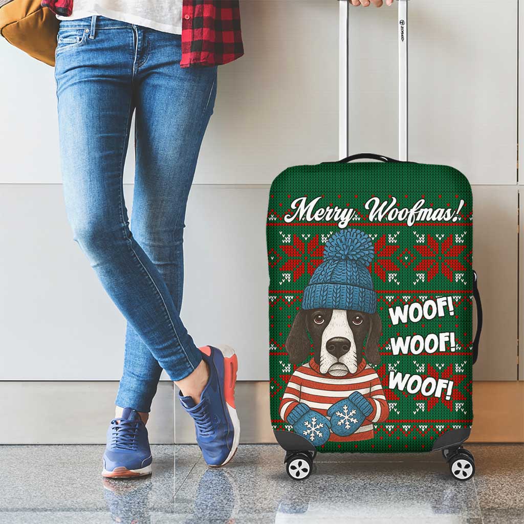 Great Dane Woofmas Christmas Luggage Cover Funny Xmas Holiday Patterns - Wonder Print Shop